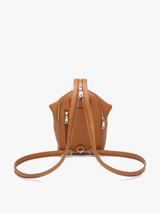BP2465 Linnette Foldover Clasp Backpack w/ Zip Compartment: White