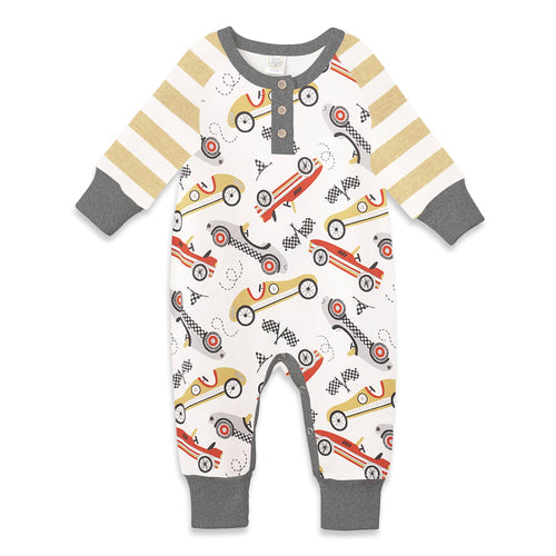 Baby Boy's Speed Racer Bamboo Henley Romper