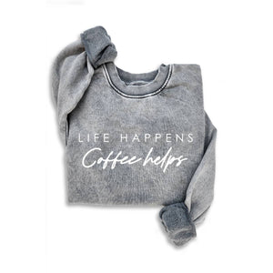 LIFE HAPPENS MINERAL SWEATSHIRTS: MINERAL BROWN / XL