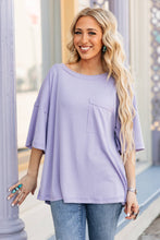 Ribbed Relaxed Boyfriend Shirt w/ Pocket Detail: PEARL GREY / S/M
