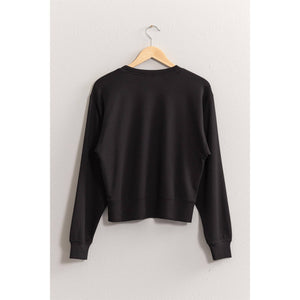 Classic Crew Neck Sweatshirt- Black