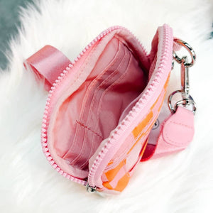 Nelly Nylon Card Wallet Wristlet: Checkered White/Black