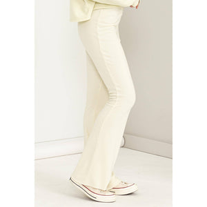 Mid-Rise Flare Lounge Pants - Ivory