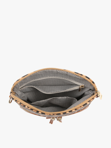 Tara Double Zip Crossbody/Wristlet: Dark Chocolate