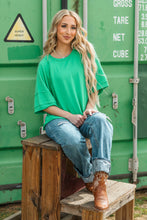 Oversized Relaxed Fit Terry Top: NAVY / L