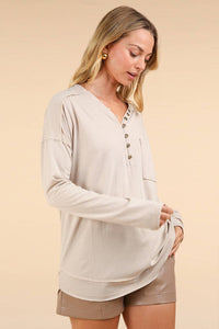 PLUS Mineral Washed Cotton Comfy Knit Top