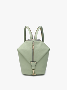 BP2465 Linnette Foldover Clasp Backpack w/ Zip Compartment: White