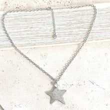 Non-Tarnishing Celestial Mix-Metal Star Necklace: Silver