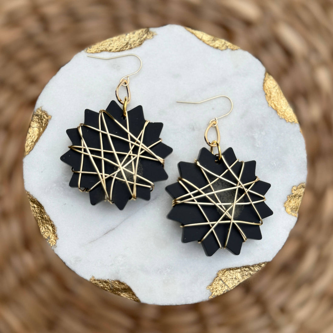 Chaos Drops - Black - Acrylic Earrings