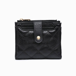 WL2228 Melody Quilted Zip Top Wallet: Grey