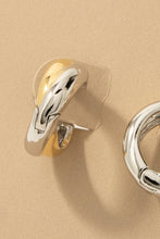Gold Dipped Two Tone Hinge Hoop Earrings