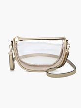 Peyton Clear Banana Crossbody Bag: Black