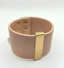 Pink Leather Cuff Bracelet