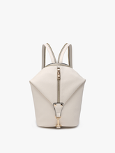 BP2465 Linnette Foldover Clasp Backpack w/ Zip Compartment: White