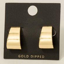 Gold Dipped Wide J Hoop Earrings