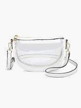 Peyton Clear Banana Crossbody Bag: Black