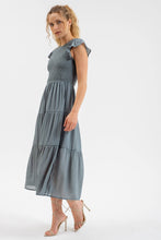 Smocked Tiered Midi Dress - Dark Teal