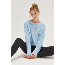 Swirl Knit Sweater in Baby Blue