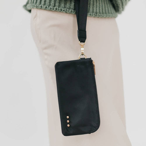 Cove Double Zip Nylon Wristlet Wallet Wholesale: Black
