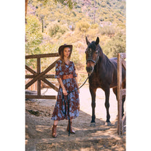 Dreamy Jacquard Floral Midi Dress w/ Statement Sleave
