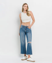 High Rise Distressed Slim Wide Jeans