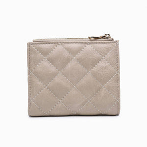 WL2228 Melody Quilted Zip Top Wallet: Grey