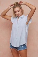 Flutter Sleeve Button Down Shirt