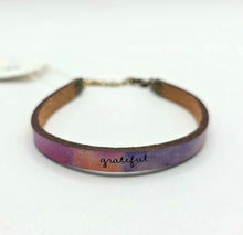 "Grateful" Adjustable Leather Bracelet