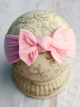 Cable Knit Bow Headbands: Copper