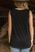 Ribbed Tank Top w/ Raw Edge Detail