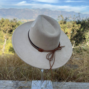 Fashion Classic Wide Brim Suede Hat - Rust