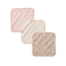 Whimsical Floral Organic Cotton Knit Terry Washcloths 3 Pack: Hummus