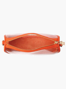 Peyton Clear Banana Crossbody Bag: Black