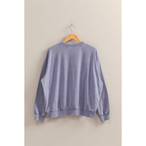 Drop Shoulders Relaxed Crew Neck Sweatshirt: SUNFLOWER