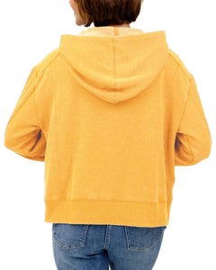 Vintage Washed Fleece Hoodie in Washed Mustard