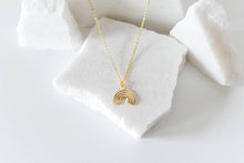 Rainbow charm necklace 18k gold plated