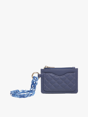 Rhodes Quilted Wallet w/ Chain Bangle: Navy
