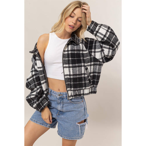 Plaid Zip-Up Jacket