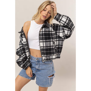 Plaid Zip-Up Jacket