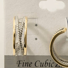 Gold Plated Two Tone Layered Hoop Earrings
