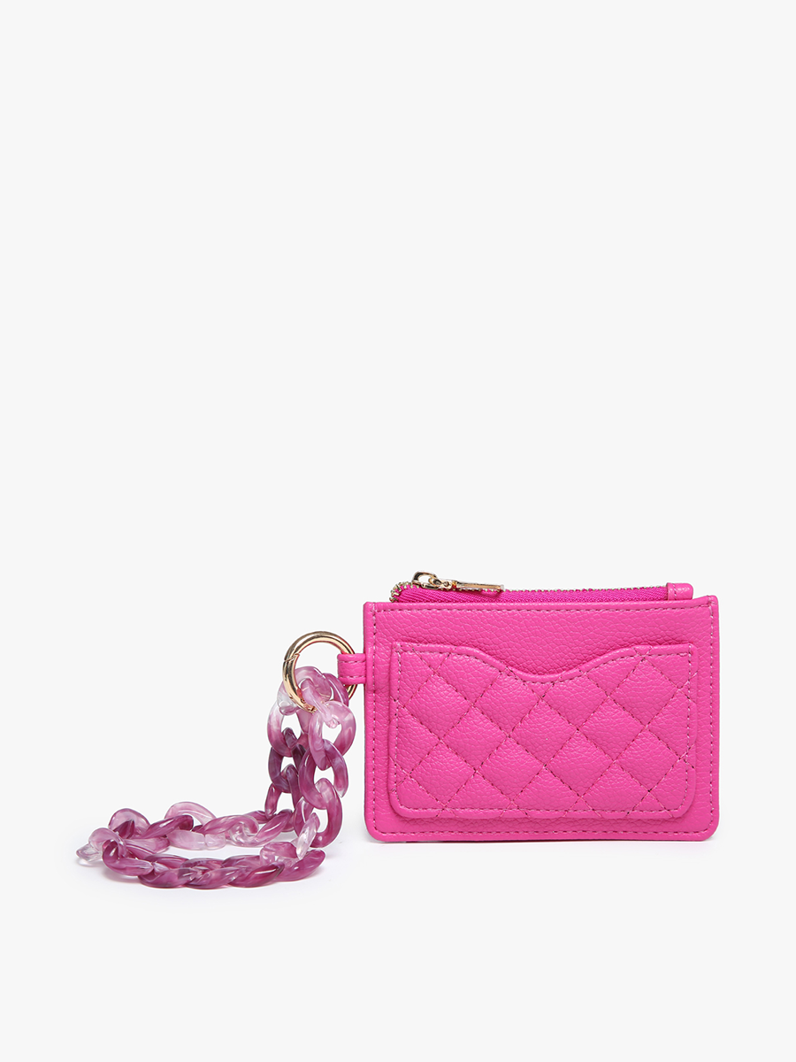 WL2368 Rhodes Quilted Wallet w/ Chain Bangle: Purple