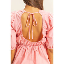 Puff Sleeve Open Back Top