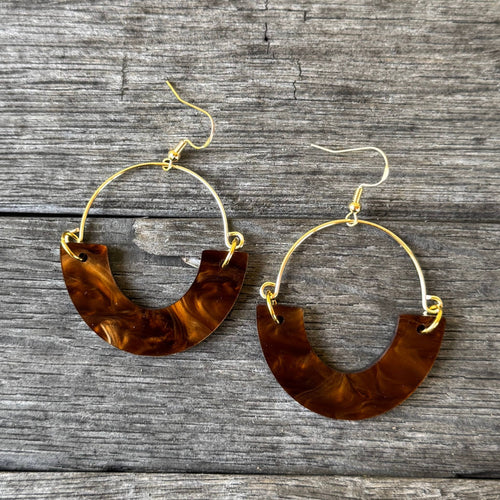 Remix Hoops - Chestnut - Acrylic Earrings