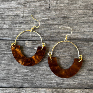 Remix Hoops - Chestnut - Acrylic Earrings
