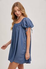 Denim Square Neck Babydoll Dress w/ Pockets