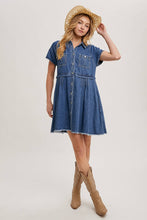 Denim Button Down Shirt Mini Dress