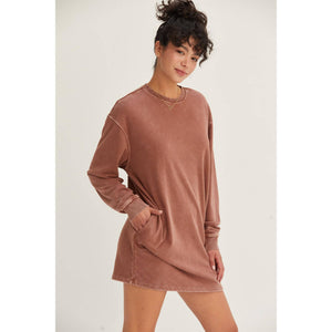 Mini Sweatshirt Dress: DARK GREEN