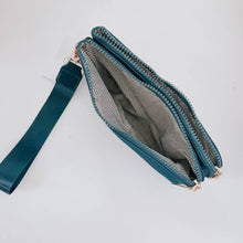 Cove Double Zip Nylon Wristlet Wallet Wholesale: Teal