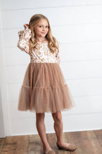 Kids Fall Winter Woodland Deer Tulle Ruffle Sleeve Dress: 5/6