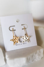 Star earrings 18k gold earring hooks-hypoallergenic